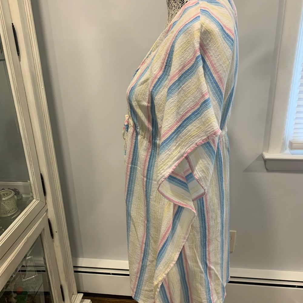 Jessica Simpson Blue and Pink Tie Front Swim Coverup - Picture 6 of 13